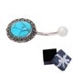 thumbnail image 1 of Clavos para el ombligo estilo retro turquesa hechos a mano, hipoalergénicos, exquisitos anillos colgantes estilo bohemio para el ombligo para mujer, 1 of 10