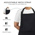 thumbnail image 3 of Chef Apron for Women Men with Pockets Cotton Kitchen Cooking Long Plain Aprons Black 35x27 Inches, 3 of 5