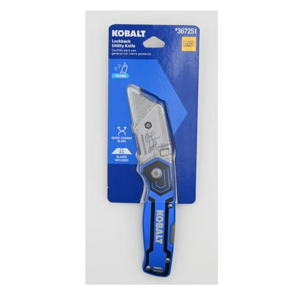 3 PACK Kobalt Lockback 3/4-in 11-Blade Folding Utility Knife