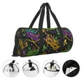 thumbnail image 5 of Xecao Mardi Gras Surface print Round Travel Duffel Bag is a foldable gym bag with an inner pocket, perfect for travel sports, 5 of 8
