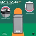 thumbnail image 3 of Mubson Bote de Basura Cuadrado 20 L de Acero Inoxidable con Pedal Pubel, 3 of 5
