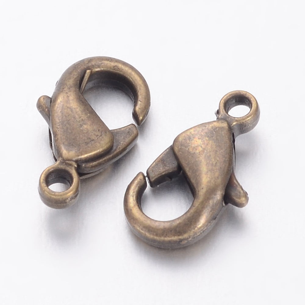 Brass Lobster Claw Clasps Parrot Trigger Clasps Cadmium Free & Nickel Free & Lead Free Antique Bronze 19x10x4mm Hole: 2mm