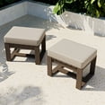 thumbnail image 2 of COOS BAY Outdoor Patio Ottoman, 2PCS Patio Real Wood Ottoman with Soft Cushion for&nbsp;Backyard, Balcony, Garden,Beige, 2 of 9