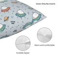 thumbnail image 3 of Pofeuu Spaceship Print Double-sided plush pillowcase Square Throw Pillow Covers Pillows Cover for Living Room Bedroom Sofa Couch Cushion Cover（No pillow core）-12"x12", 3 of 7