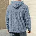 thumbnail image 4 of Chiccall Fuzzy Hoodies for Men Pullover Textured Hooded Sweater Warm Winter Casual Loose Outerwear with Pocket, 4 of 5