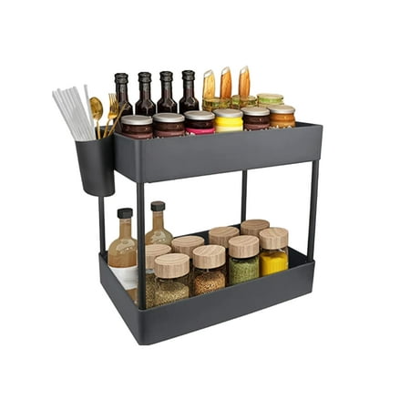 

Under Sink Organizer Rack Home Bathroom Countertop Organizer 2-tier Storage Rack To Space-Saver