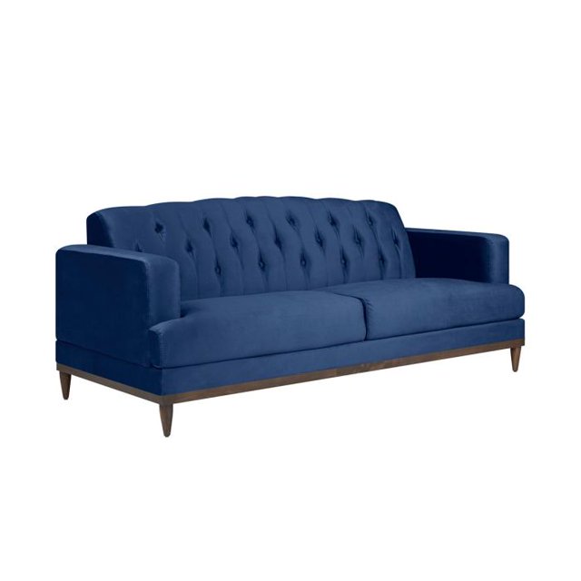Sofá 3 cuerpos Tecolote velvet - Azul GAIA Contemporáneo