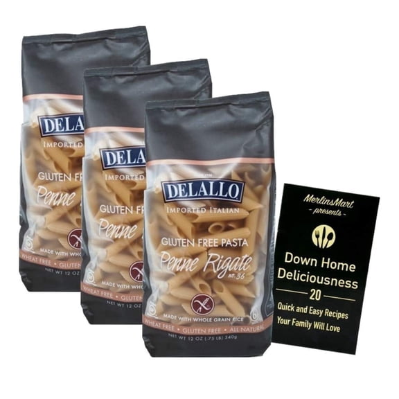 DeLallo Penne Rigate Pasta No. 36 – Whole Grain Rice Penne – 3 Pack (12 oz Each) MerlinsMart Zine