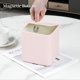 thumbnail image 2 of Magnetic Closed Leather Tissue Box Cover, Round Edge Design Square Tissue Box Holder (Pink, Square), 2 of 5