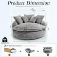 thumbnail image 3 of Oversized Polyester Sofa Bed, 55''L Round Chaise Lounge Chair Indoor, Fluffy Plush Chaise Lounge, Modern Velvet Sleeper Chair Couch, Comfy Boneless Couch for Living Room, Bean Bag Chairs (Light Grey), 3 of 10
