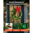 thumbnail image 6 of 24 Inches Pre-Lit Artificial Christmas Wreath with 50 LED Lights and Timer, Decorated with Red Berry Mini Bow, Pine Cones, Red Berry Clusters, Holly Leaves, Suitable for Fireplace Door Window, 6 of 9
