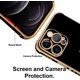 thumbnail image 3 of Funda compatible con iPhone 12 Pro Max para mujer y niña, con borde chapado, diseño de corazón de amor, suave TPU con protección a prueba de golpes en las 4 esquinas, para iPhone 12 Pro Max de 6,7, 3 of 8