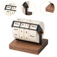 thumbnail image 6 of yotijay Rotary Perpetual Desk Calendar Standing Calendar Reusable Tabletop Ornament for Dark Brown, 6 of 7