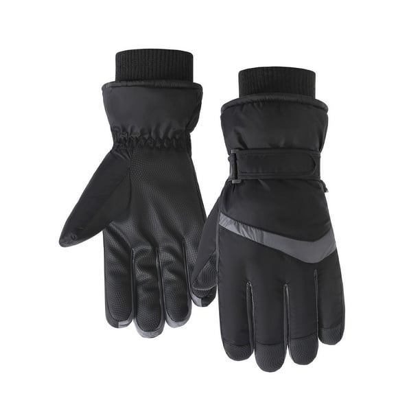 Guantes de esquí de invierno Guantes de invierno Suaves Cálidos A prueba de viento Pantalla táctil Impermeable Nieve negro