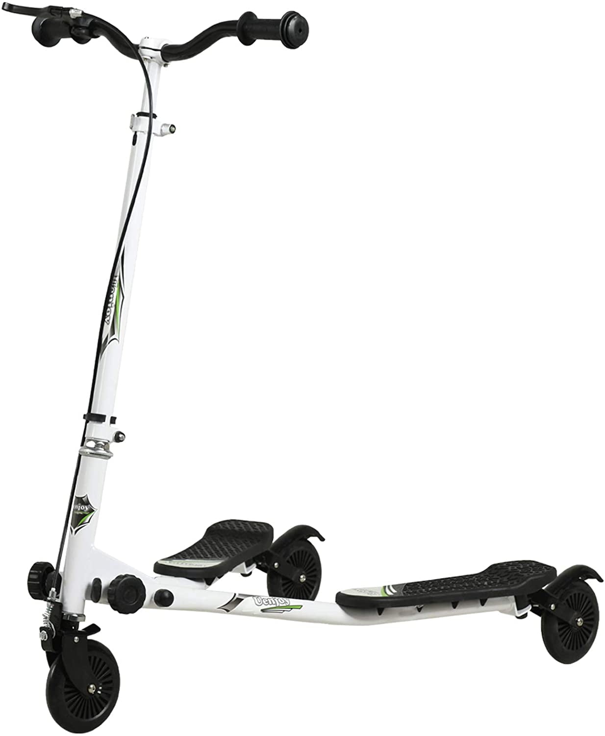 Uenjoy Ride On Car,Kids Swing Scooter 3 Wheels Foldable Swing Car Y Wiggle Scooter 3-Level