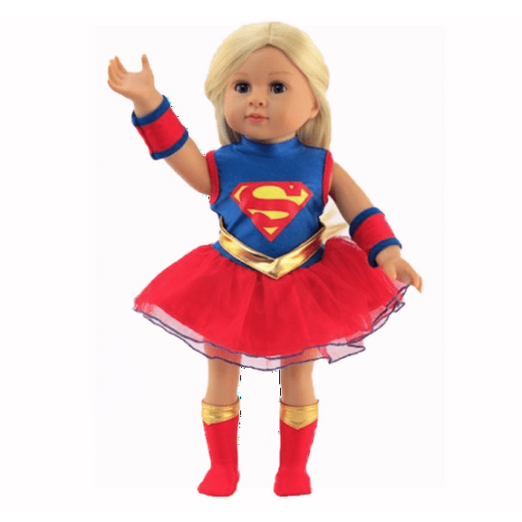 Supergirl Halloween Costume Outfit for 18inch Dolls | American Fashion World