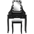 thumbnail image 3 of Topbuy Detachable Vanity Table Set Makeup Table with Mirror &Cushioned Stool Black, 3 of 5