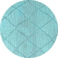thumbnail image 1 of Ahgly Company Indoor Round Oriental Light Blue Industrial Area Rugs, 5' Round, 1 of 4