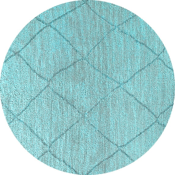 Ahgly Company Indoor Round Oriental Light Blue Industrial Area Rugs, 7' Round