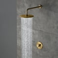 thumbnail image 2 of CASAINC 1-Spray Patterns Round 10 in. Single Function Wall Mount Fixed Shower Head in Brushed Gold, 2 of 8