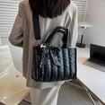 thumbnail image 4 of tote bag for women waterproof nylon tote handbag large shoulder bag with zip for school travel shopping daily use, 4 of 5