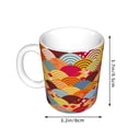 thumbnail image 2 of Yiaed Japanese Style Fish Scales Print Ceramics Coffee,Large Handle Design,Extra Large Tea and Coffee Cup for Office and Home Mugs, 2 of 6
