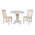 thumbnail image 4 of 36" Solid Wood Round Extension Dining Table with 12" Leaf and 2 Dining Chairs, 4 of 4