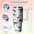 thumbnail image 2 of 40 oz Dinosaur Tumbler with Handle and Straw, Insulated Stainless Steel Cup with Lid, Travel Coffee Mug Water Bottle, Animal Lovers Women Gifts, 2 of 6