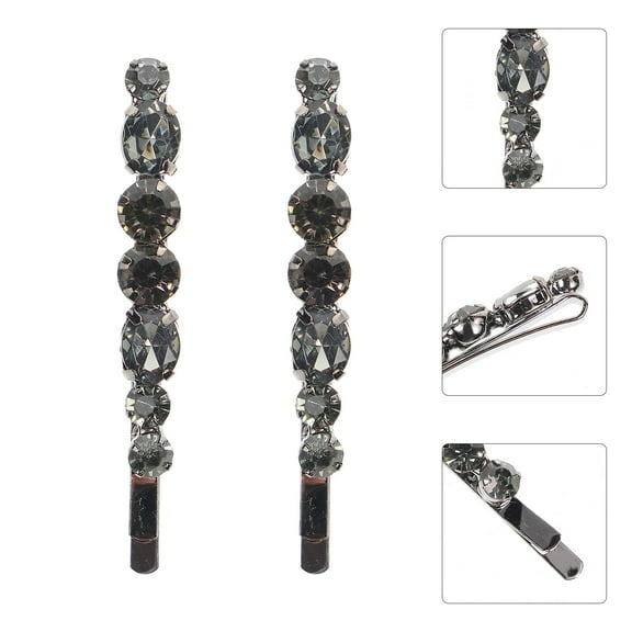 QIFULL 2Pcs Rhinestones Hair Barrettes Fashion Alloy Hair Decoration for Women Weddings