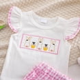 thumbnail image 4 of Quealent Toddler Baby Girl Birthday Outfit Birthday Girl Shirt Ruffle Gingham Shorts Cute Summer Clothes Cake Smash Outfits White for Size 3-4 Years, 4 of 9