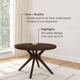 thumbnail image 3 of Plank+Beam Verso Round Dining Table, 47" Solid Wood Kitchen & Dining Room Table, Walnut, 3 of 14