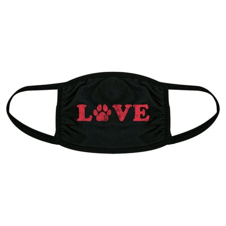 Love Paw Face Mask Funny Pet Cat Dog Animal Lover Graphic Novelty Nose And Mouth Covering
