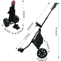 2 Wheel Foldable Golf Push Cart - Collapsible Golf Trolley for Kids and Adults