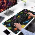 thumbnail image 2 of Long Mouse Pads for Desk,Colorful Dinosaurs Black Pattern Desk Mats on Top Of Desks, Desk Mouse Pad Extra Large with 3mm Non-Slip Base and Stitched Edge for Gaming,Office,Work,Home 31.5"x15.7", 2 of 6