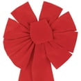thumbnail image 3 of Northlight 14" x 34" Red 9-Loop Velveteen Christmas Bow Decoration, 3 of 9