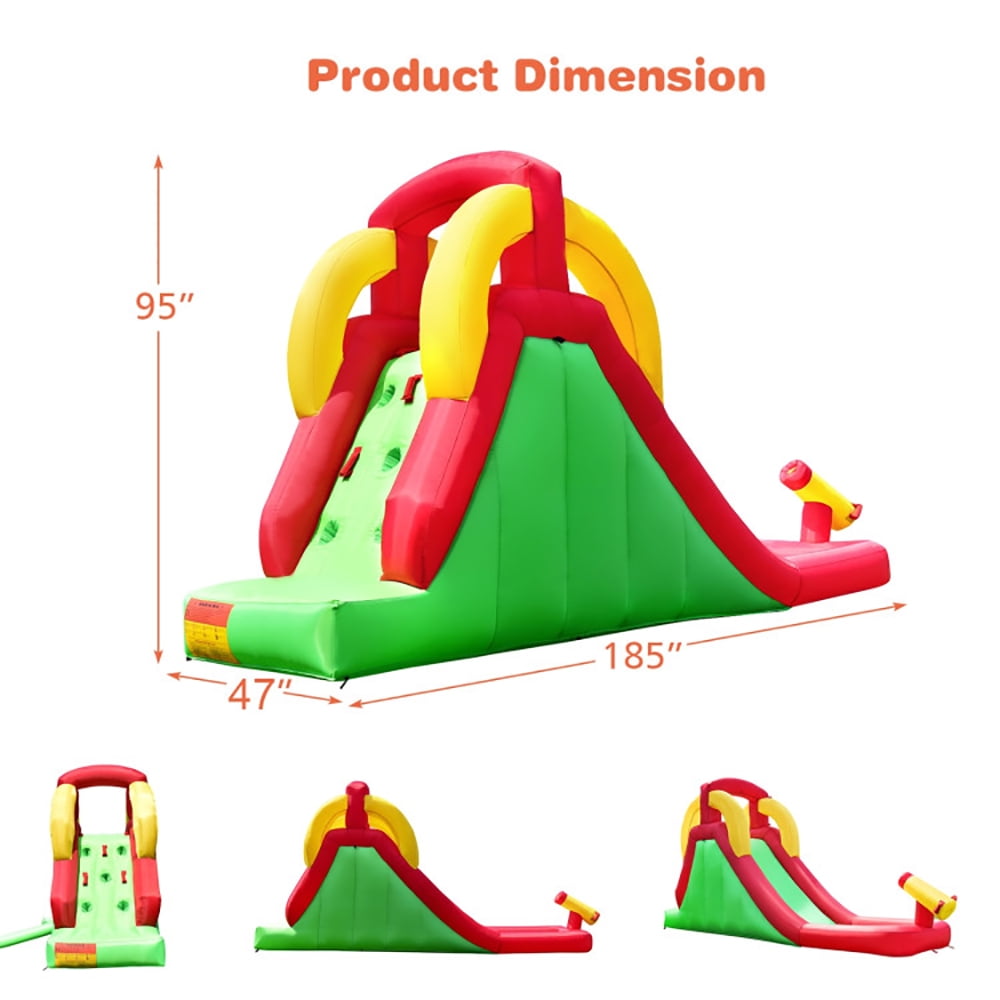 Aimee Lii Inflatable Water Slide Bounce House with Climbing Wall and Jumper without Blower, Kids Bounce House