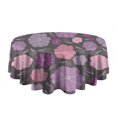 thumbnail image 5 of Pioneer Flower Floral Print Pattern Round Tablecloth 60"x60",Wrinkle Wipeable Table Cloth for Kitchen Dining Room Picnic Patio Party, 5 of 6