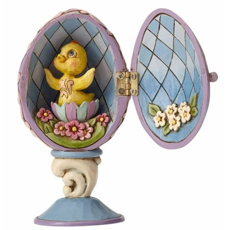 Jim Shore Spring - Jim Shore HWC Sing For Spring Chick Inside Hinged Egg Easter Figurine 4056945
