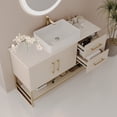 thumbnail image 5 of 47.2" Modern Bathroom Vanity with Ceramic Vessel Sink Gold Accent Free Standing Cabinet, 5 of 12