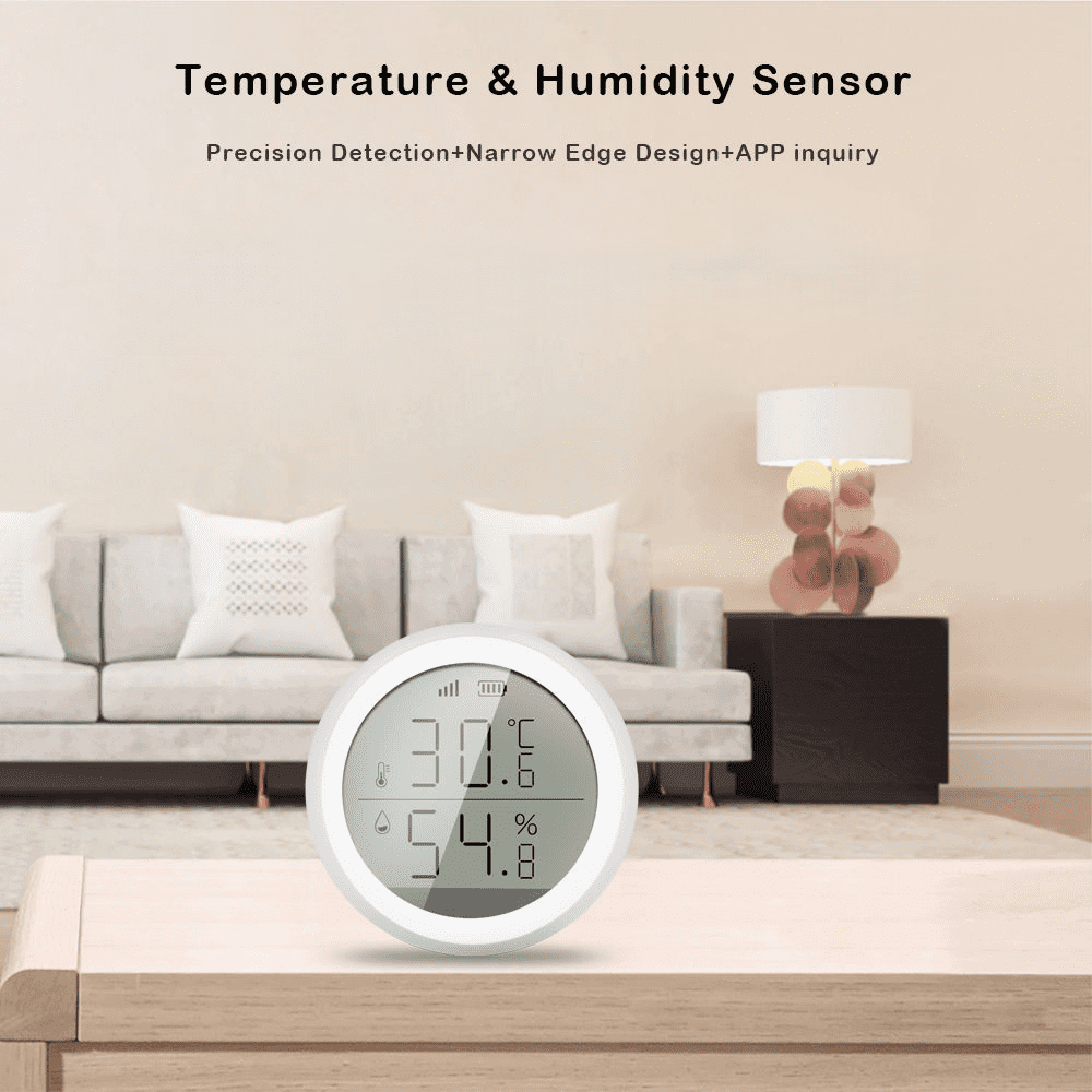 VEAT00L Zigbee Thermometer Hygrometer,TUYA Wireless Temperature Humidity Sensor with Electronic Ink Display, App Notification Alert,Free Data Storage Export,Digital Remote Monitor for Home Pet Garage