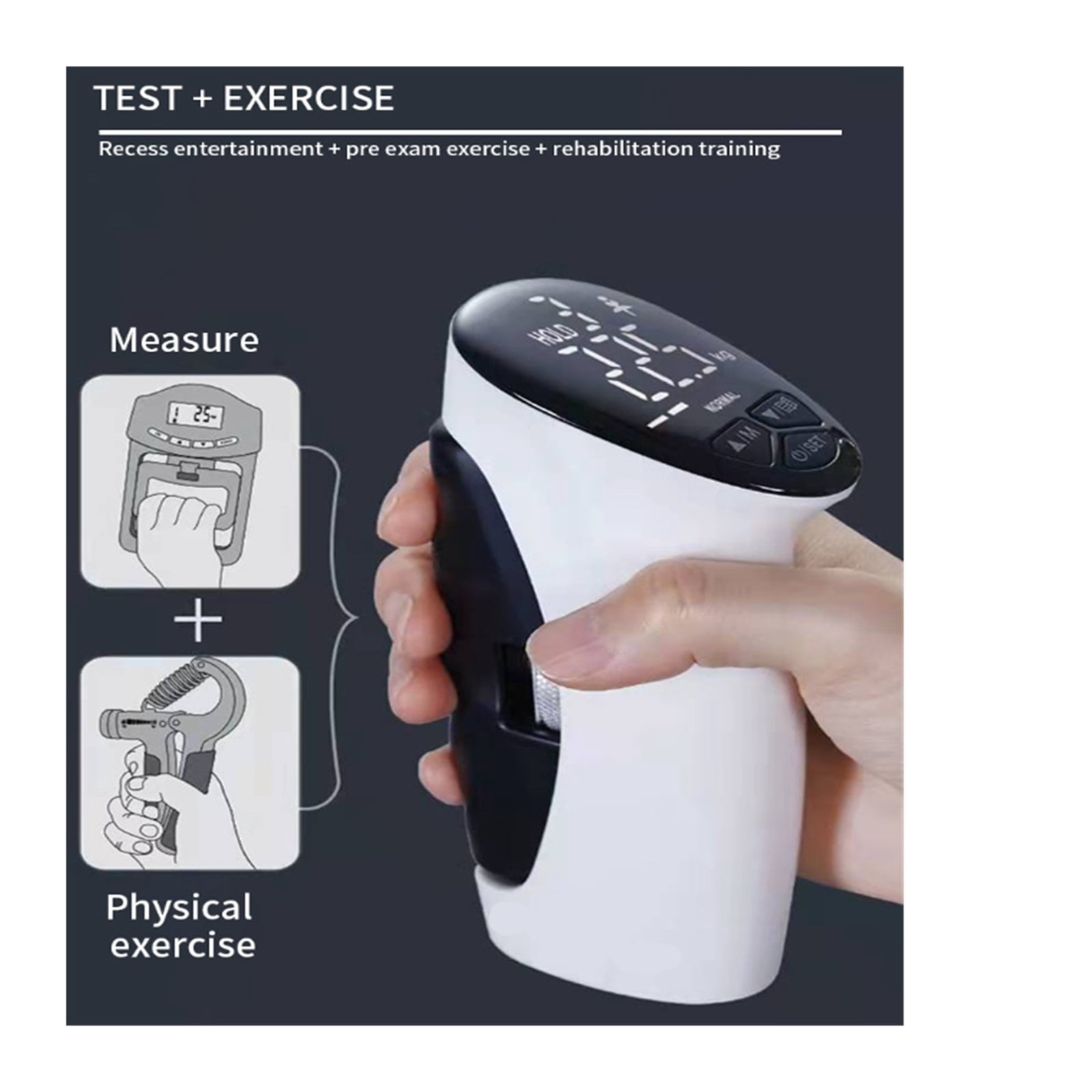Grip Strength Trainer, Grip Strength Tester Hand Grip Exerciser Auto Digital Hand Dynamometer ,Accurate Measurement