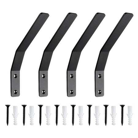 4Pcs European Mount Skull Hanger Metal Euro Deer Skull Hangers European Mount Bracket Deer Head Wall Mount Kits for Outdoor Bear Elk Mule Antelope Coyote Buffalo Pronghorn Small Game Animals (Black)