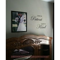 Love is Patient Love is Kind Vinyl Wall Art Decal Sticker Quote, 23x14-Inch, Black
