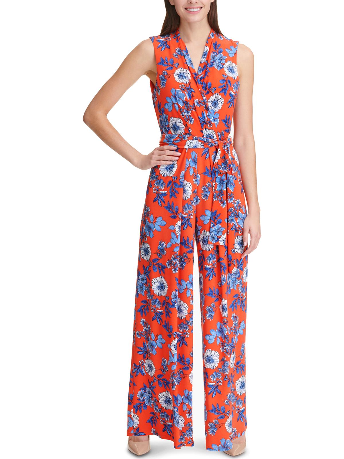 Tommy Hilfiger Tommy Hilfiger Womens Delphos Garden Floral Sleeveless Jumpsuit Walmart Com Walmart Com