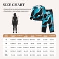 thumbnail image 4 of Honeii Blue Full Moon Wolf print Women's Pajama Sets Long Sleeve Button Down Sleepwear Nightwear Soft Pjs Lounge Sets-Medium, 4 of 7