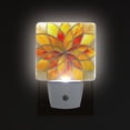 thumbnail image 3 of Yellow Red Floral Stained Glass Night Light 2 Pack LED Nightlight Plug into Wall Dusk to Dawn Sensor Soft White, 3 of 7