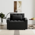 thumbnail image 3 of Rophefx 3 in 1 Convertible Pull Out Sofa Bed, with Adjustable Backrest,Sleeper Loveseat,Modern Chaise Lounge with USB Port for Living Room,Black, 3 of 9