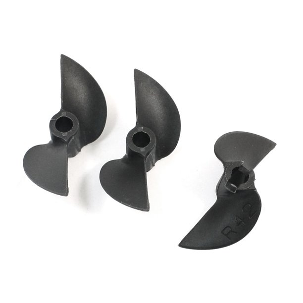 3Pcs 4214R Hélice de plástico negra de 42 mm de diámetro P/D 1.4 2 palas para modelo de barco RC