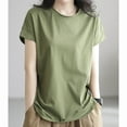 thumbnail image 2 of Maean Womens Basic Shirts Short Sleeve Crew Neck Solid Color Causal Tee Summer Loose Tshirts Tops M-3XL, 2 of 7