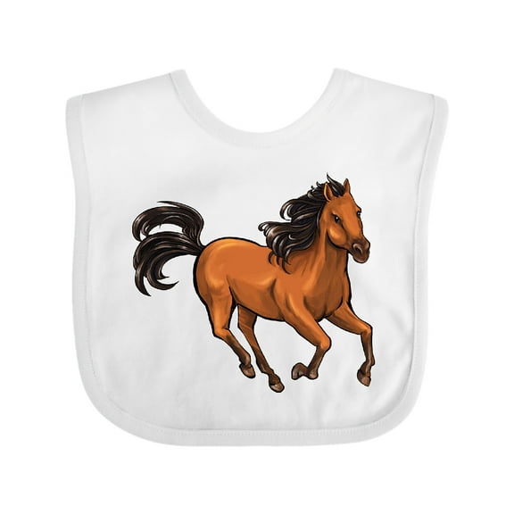 Inktastic Wild Mustang Horse Galloping Boys or Girls Baby Bib